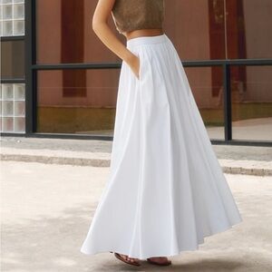 NWT Linen Maxi Skirt White